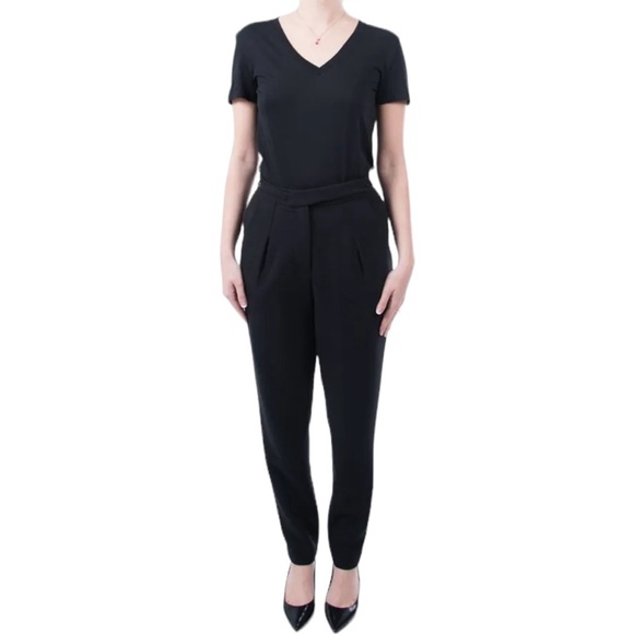 Vince Black Tapered Wool Blend Trouser Pants - Picture 1 of 9